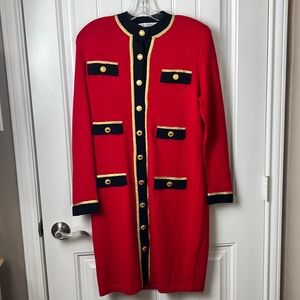 St.John Red Knit Dress